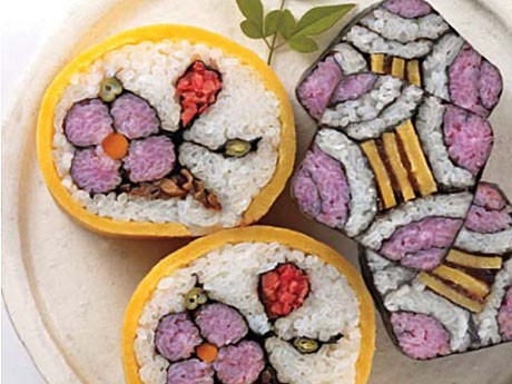祭り寿司玉子巻きと祭り寿司海苔巻き フォトフラッシュ
